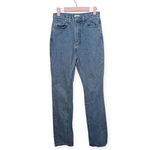 WEWOREWHAT Medium Wash Straight Leg High Rise Denim Pants Women 27